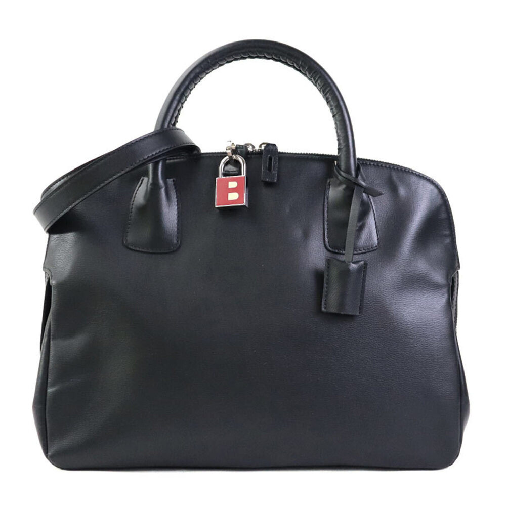Bally handbag/shoulder bag, leather, black/silver, men's/women's, e62161a